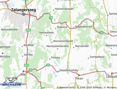 MICHELIN Nemessándorháza map - ViaMichelin