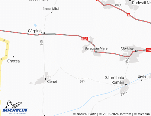 MICHELIN Beregsău Mic map - ViaMichelin