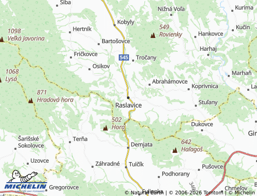 MICHELIN-Landkarte Raslavice - ViaMichelin