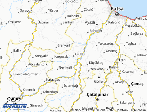 MICHELIN Oluklu map - ViaMichelin