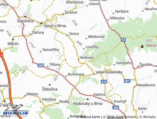 Mappa MICHELIN Bošovice - ViaMichelin