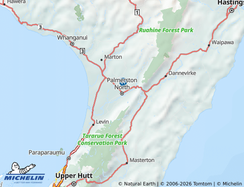 Mapa MICHELIN Palmerston North - ViaMichelin
