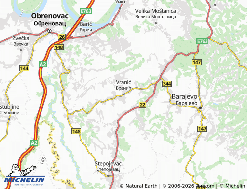 Carte MICHELIN Vranić - ViaMichelin