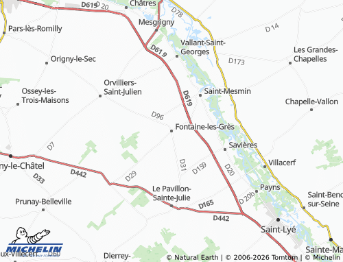 Carte MICHELIN Fontaine-les-Grès - ViaMichelin