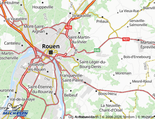 MICHELIN Saint-Léger-du-Bourg-Denis map - ViaMichelin