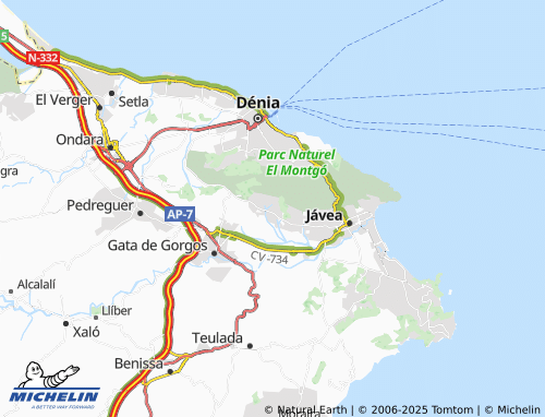 MICHELIN Urbanizaciones del Montgó map - ViaMichelin