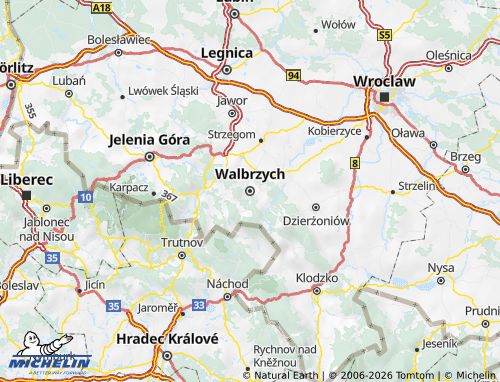 MICHELIN Walbrzych map - ViaMichelin