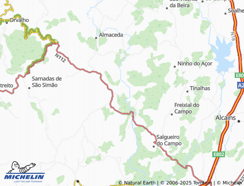 MICHELIN Martim Branco map - ViaMichelin