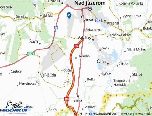 MICHELIN Haniska map - ViaMichelin