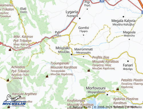 MICHELIN Mouzaki map - ViaMichelin