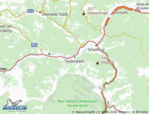 MICHELIN Teufenbach-Katsch map - ViaMichelin