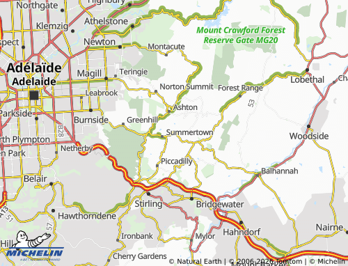 MICHELIN Uraidla map - ViaMichelin
