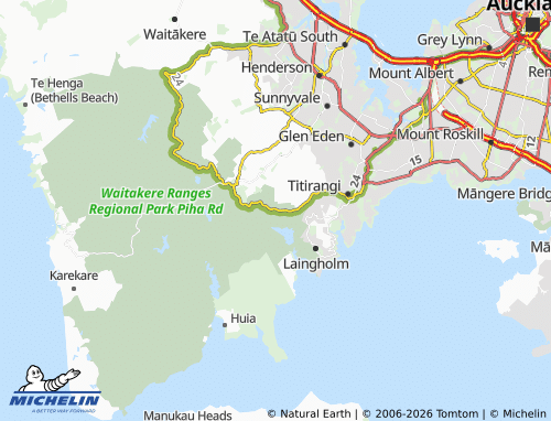 Mapa MICHELIN Nihotupu - ViaMichelin