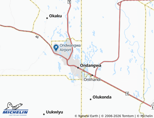 Mappa MICHELIN Ondangwa Outlying 1 - ViaMichelin