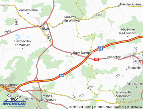 MICHELIN Buzy-Darmont map - ViaMichelin