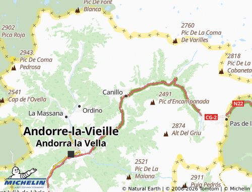 Mapa MICHELIN Canillo - ViaMichelin