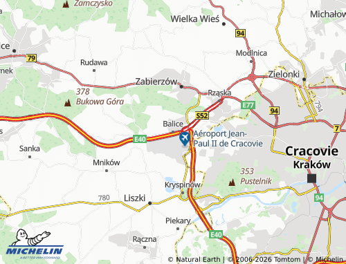 MICHELIN Balice map - ViaMichelin
