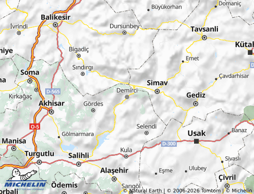 Mappa MICHELIN Demirci - ViaMichelin