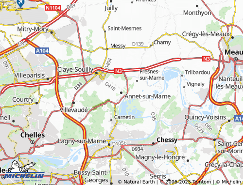 MICHELIN Annet-sur-Marne map - ViaMichelin