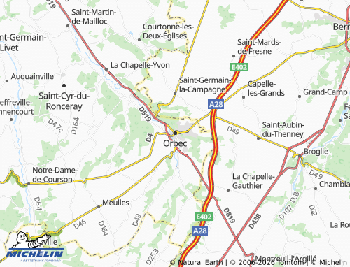 MICHELIN Orbec map - ViaMichelin