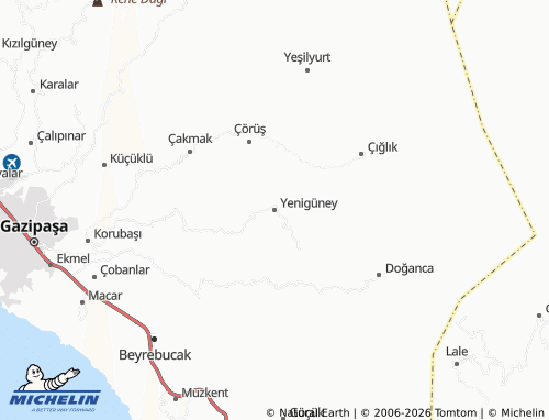 MICHELIN Yenigüney map - ViaMichelin