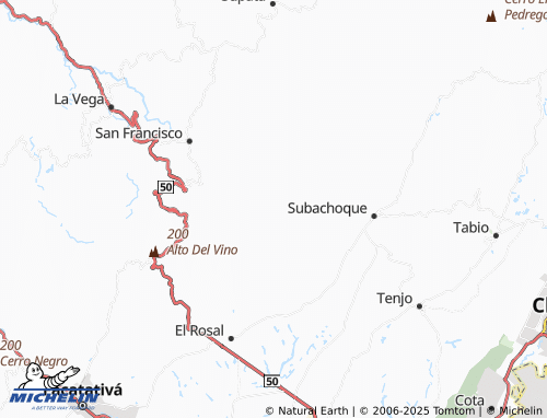 MICHELIN La Hondura Tibagota map - ViaMichelin