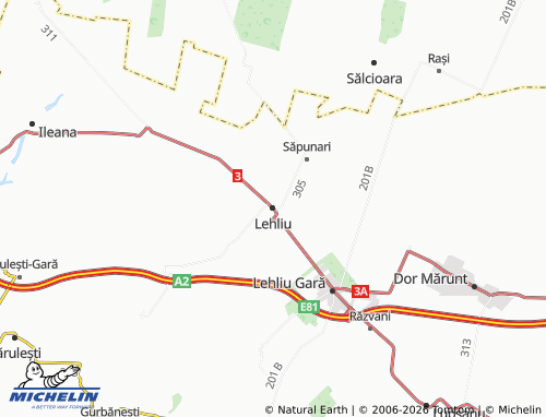 MICHELIN Lehliu map - ViaMichelin