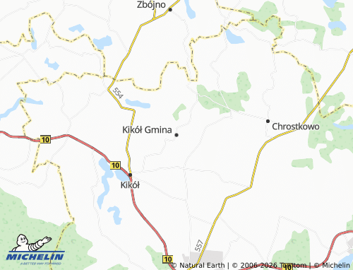 MICHELIN Kikół Gmina map - ViaMichelin