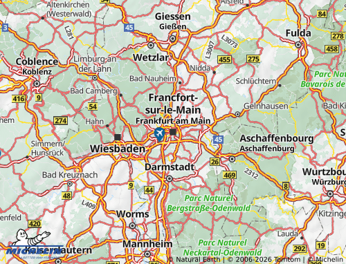 Kaart MICHELIN Frankfurt am Main - ViaMichelin