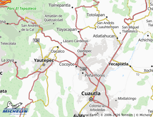 Carte MICHELIN El Partidor Oaxtepec - ViaMichelin