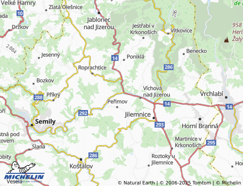 MICHELIN Horní Sytová map - ViaMichelin