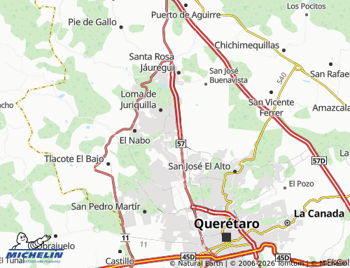 Mapa MICHELIN Juriquilla Santa Fé, Aura - ViaMichelin