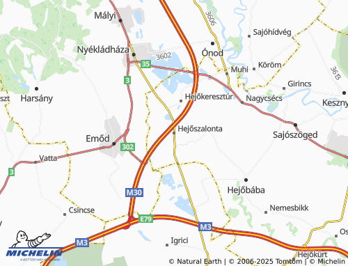 MICHELIN Hejőszalonta map - ViaMichelin