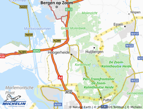 Carte MICHELIN Hoogerheide - ViaMichelin