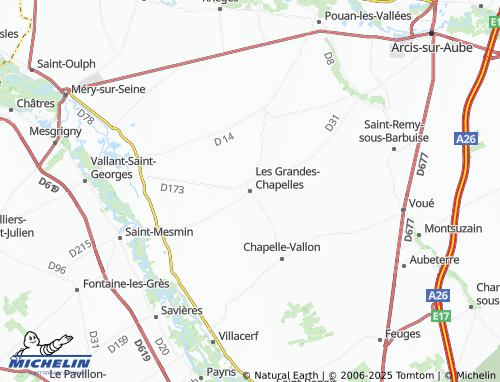 Kaart MICHELIN Les Grandes-Chapelles - ViaMichelin