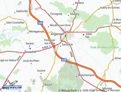 MICHELIN Sarceaux map - ViaMichelin