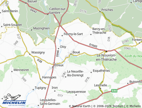 Mappa MICHELIN Boué - ViaMichelin