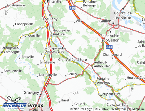Mappa MICHELIN Clef-Vallée-d'Eure - ViaMichelin