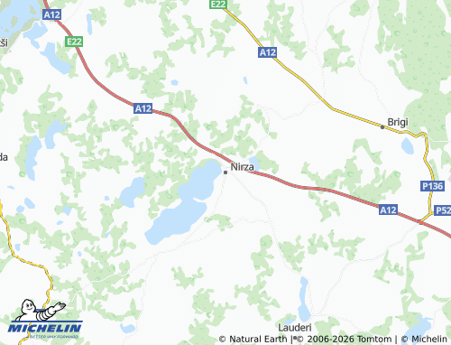 Mapa MICHELIN Nirzas pagasts - ViaMichelin