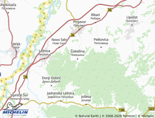 Carte MICHELIN Čokešina - ViaMichelin