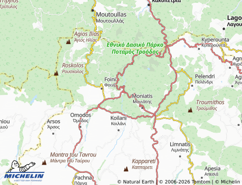 Mapa MICHELIN Pano Platres - ViaMichelin