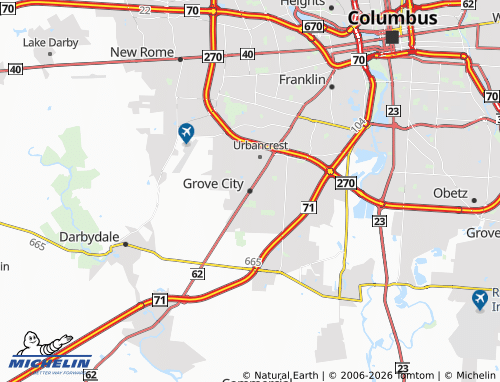 Mappa MICHELIN Grove City - ViaMichelin