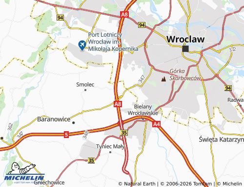 Mappa MICHELIN Mokronos Dolny - ViaMichelin