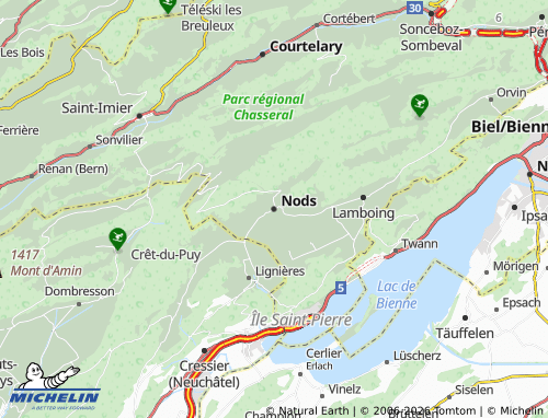 Mapa MICHELIN Nods - ViaMichelin