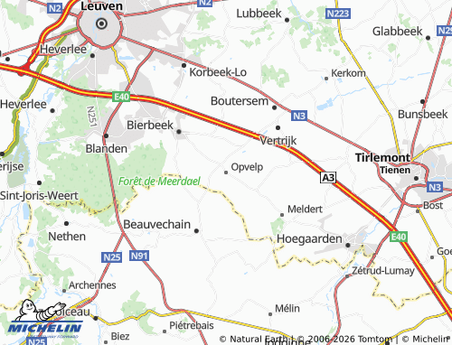 MICHELIN Opvelp map - ViaMichelin