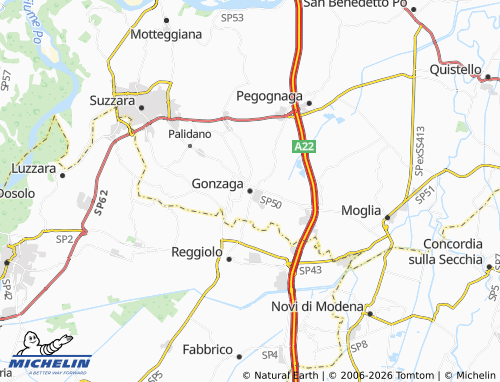 MICHELIN-Landkarte Gonzaga - ViaMichelin