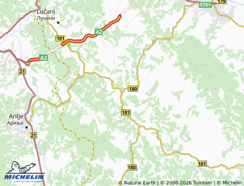 Carte MICHELIN Guča Selo - ViaMichelin