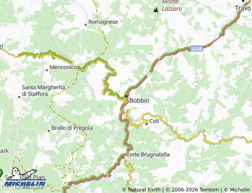 MICHELIN Bobbio map - ViaMichelin