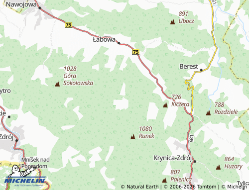 MICHELIN Uhryń map - ViaMichelin