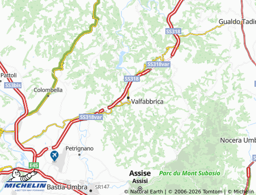 MICHELIN-Landkarte Valfabbrica - ViaMichelin